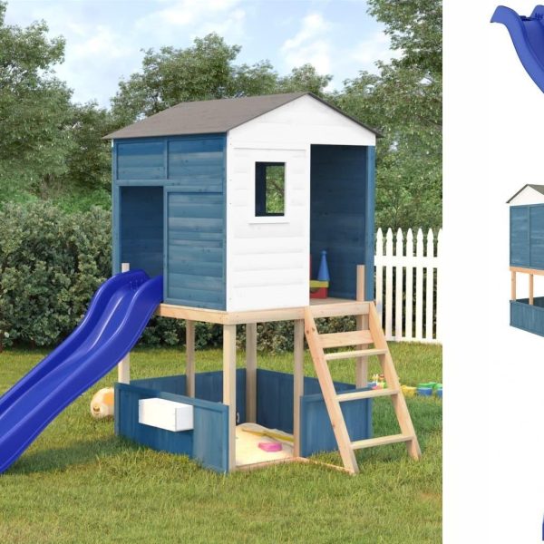 vidaXL Spielhaus Kinderrutsche Blau 175x38x23 cm Polypropylen