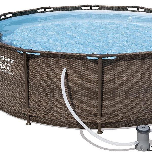 BESTWAY Framepool Bestway Steel Pro Max Frame Pool 366x100cm Rattan Optik 56709