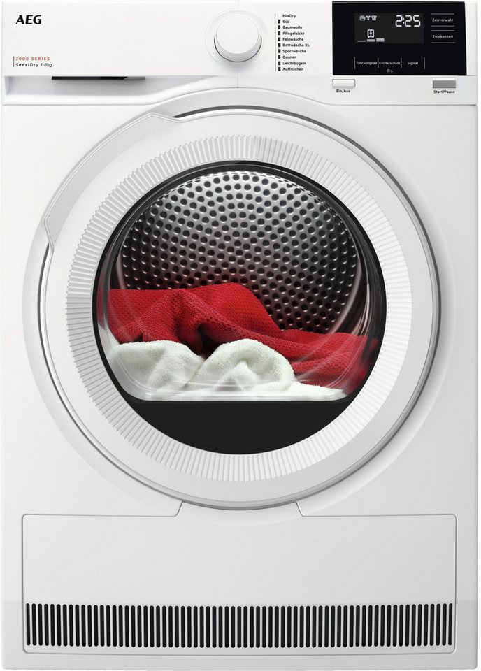 AEG Wärmepumpentrockner 7000 SensiDry® TR7T60680 916900044 SensiDry®: mit der Wärmepumpentechnologie weniger Energieverbrauch