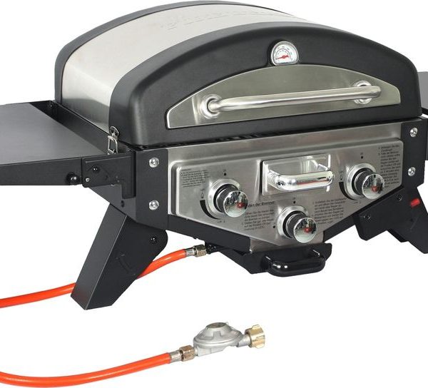 El Fuego Tischgasgrill Smoker "Medison" silber Gasgrill/Grill/Steak/BBQ