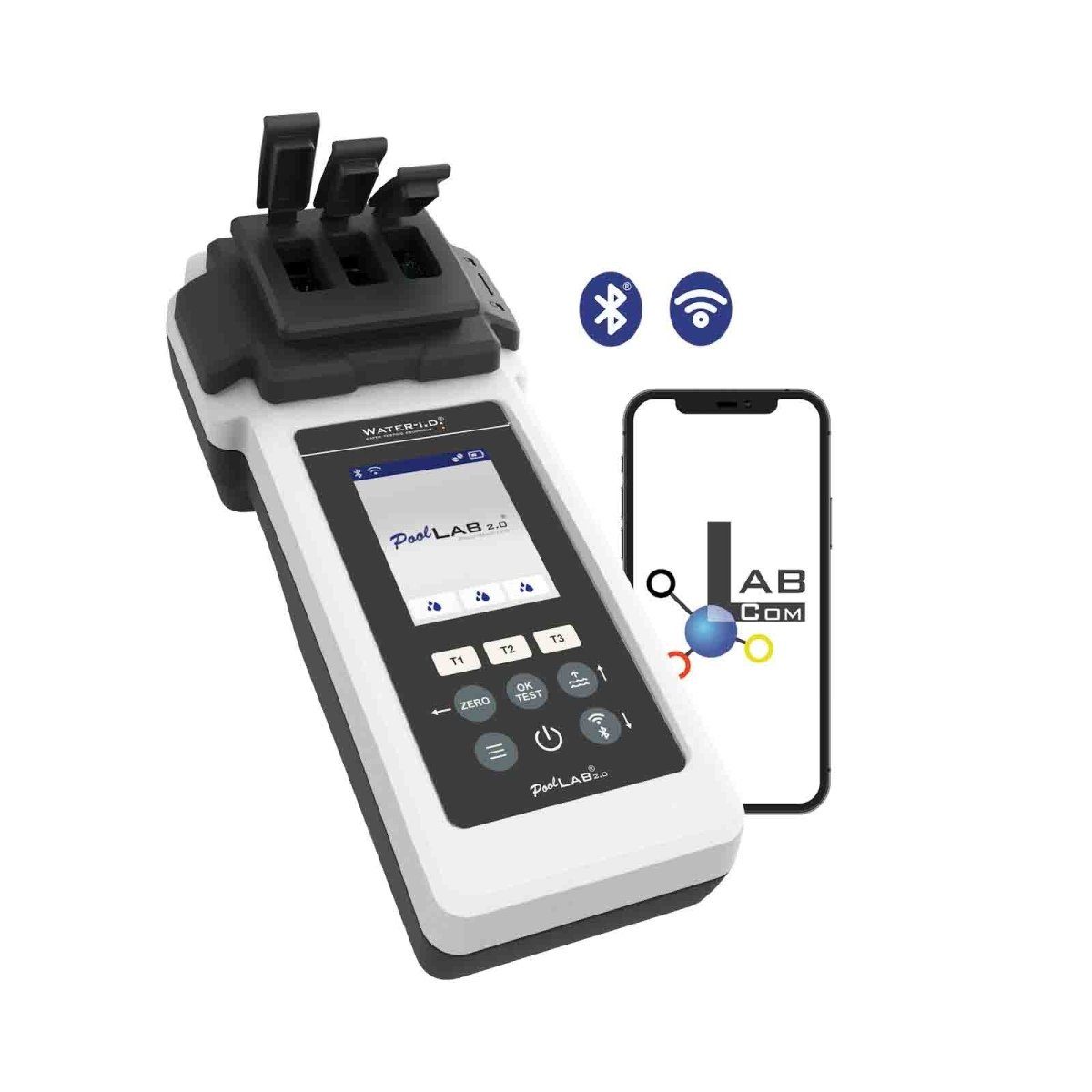 WATER-I.D. Pooltester PoolLab 2.0 Photometer Set 24 Parameter Wasseranalyse App Reporte