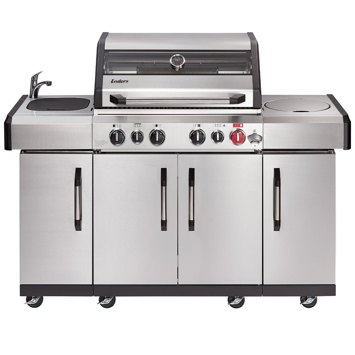 Enders® Gasgrill Kansas II Pro 4 SIK Turbo Gas Grill - Gasgrill 4 Brenner Edelstahl