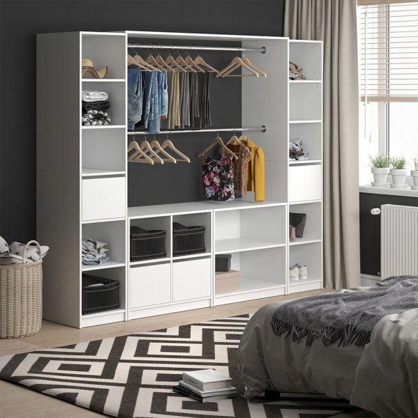 Vicco Kleiderschrank Schrank begehbares Regal VISIT XXL Weiß