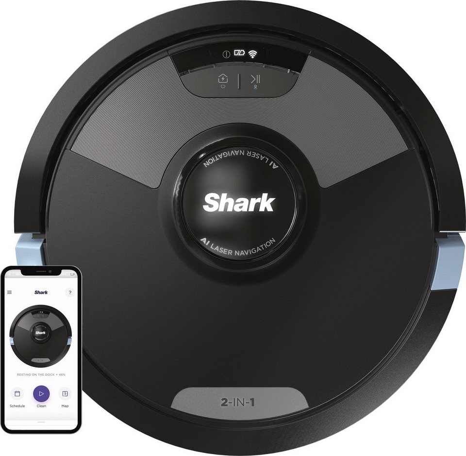 SHARK Saugroboter AI ULTRA 2-in-1 Saugroboter RV2600WDEU mit Wischfunktion App-Steuerbar, Absturzsensor, Hindernissensor, Rückkehr zur Station,