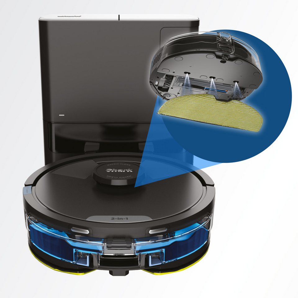 SHARK Saugroboter mit Wischfunktion RV2620WAEU Matrix Plus 2-in-1 Wischen & Saugen mit automatischem Entleerungssystem