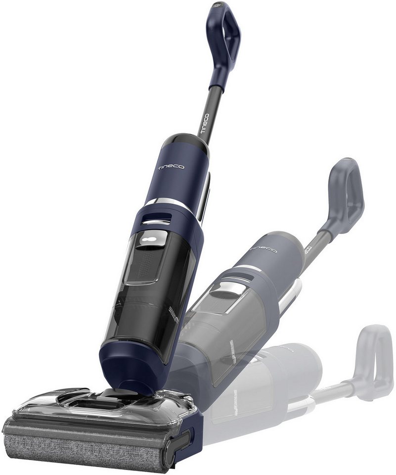 TINECO Nass-Trocken-Sauger Floor One S7 Stretch, 85° Grad Heißluft-Trocknung, 180° Grad Neigung 230 W, beutellos, 50 Min Akku, automatische Anpassung der Saugleistung, Tierhaarfilter