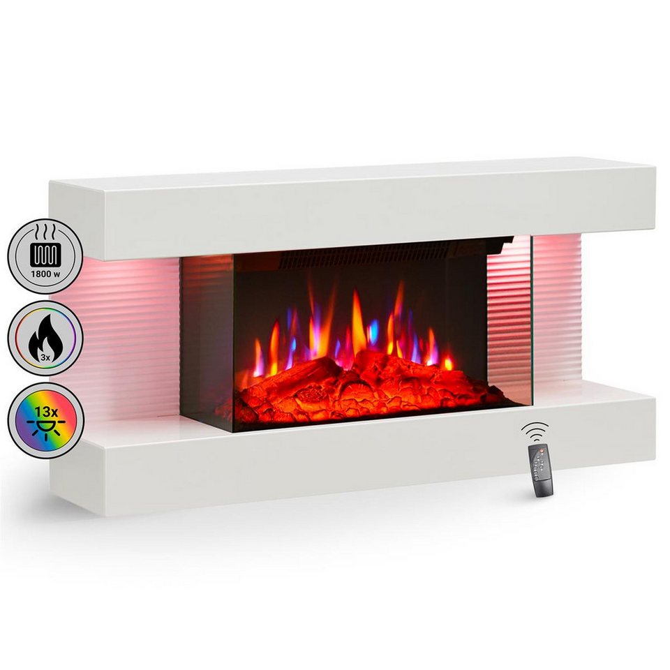 Balderia Elektrokamin Ida, Wandkamin, 3D Flammeneffekt, 1800 W zuschaltbar, LED-Beleuchtung