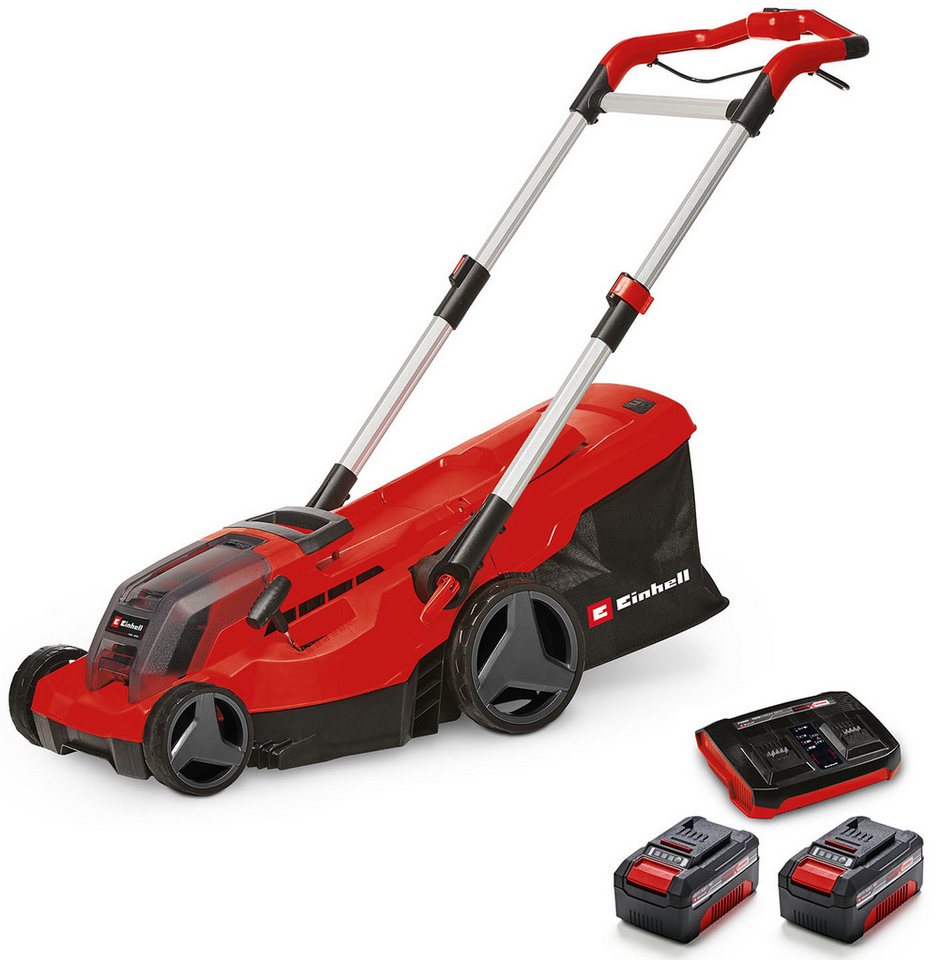 Einhell Akkurasenmäher Professional GP-CM 36/450, 38 cm Schnittbreite, 2 x 4 Ah Akku, Twincharger und Mulchkeil