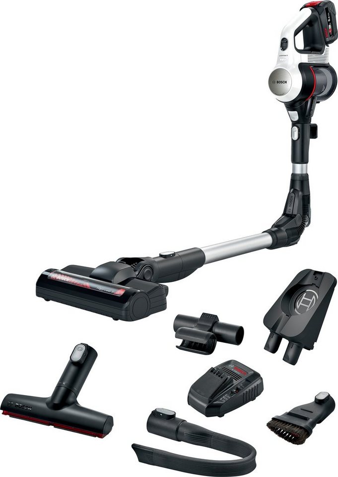 BOSCH Akku-Bodenstaubsauger Unlimited 7 BSS715CARP/BSS715FRSH, 5.0 Ah Akku, Knickrohr, beutellos, 10 Jahre Motorgarantie, Schnellladegerät, Made in Germany